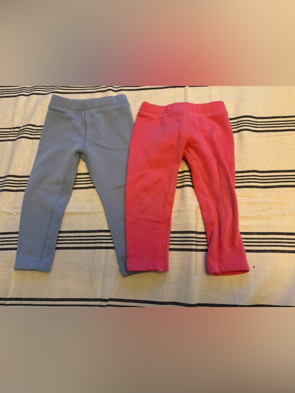 Primary Girls' Cozy Leggings in Pink and Light Blue